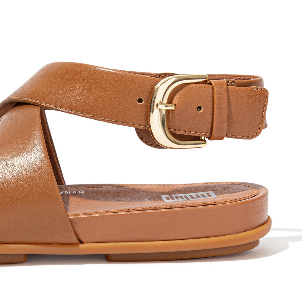 Fitflop Womens Sandals Brown - Gracie Buckle Leather Ankle-strap - 02NDVBXJE